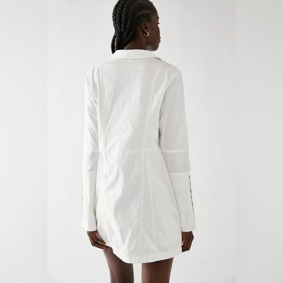 FREE PEOPLE Thea ivory shirt Minidress Size Medium - Picture 14 of 15